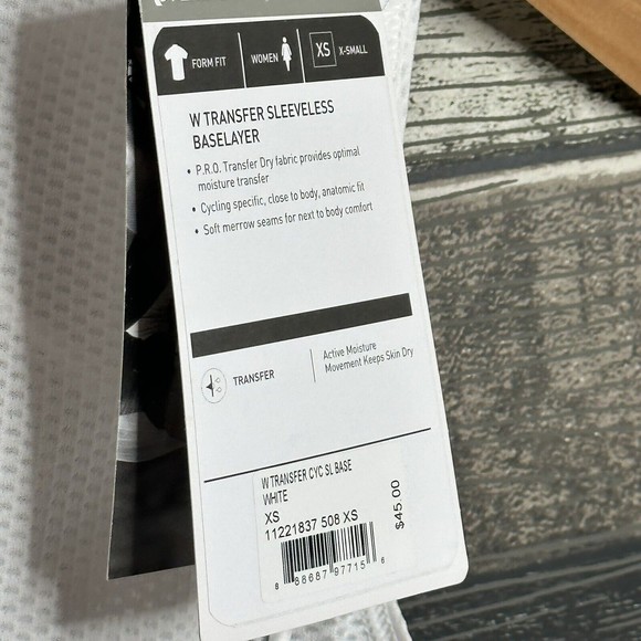 NEW Pearl Izumi Womens Transfer Sleeveless Baselayer Tank Top Size XS White Mesh - Picture 3 of 11